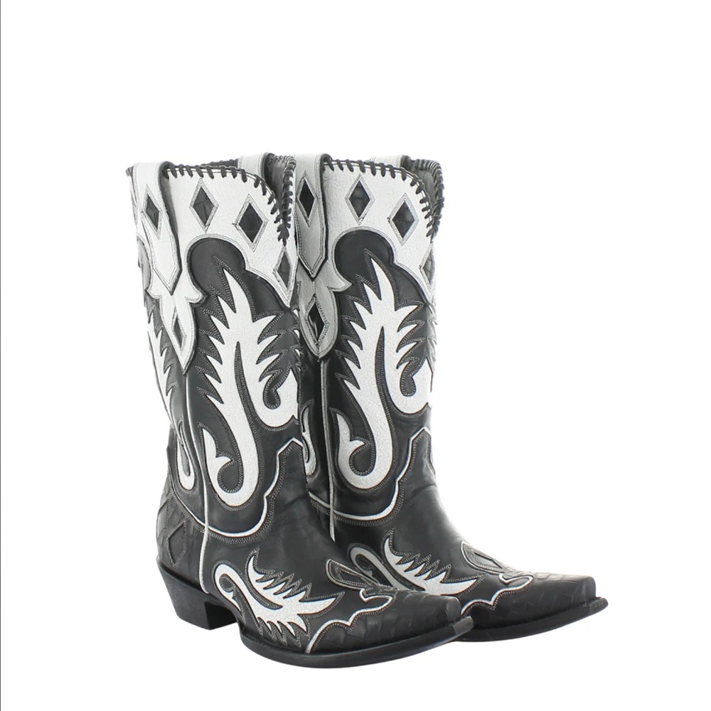 Cowgirl Rising Boot in Black and White by Old Gringo & Double D Ranch